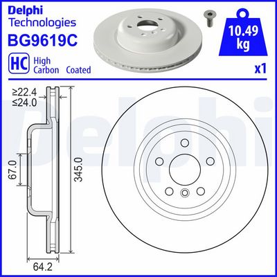 Brake Disc DELPHI BG9619C