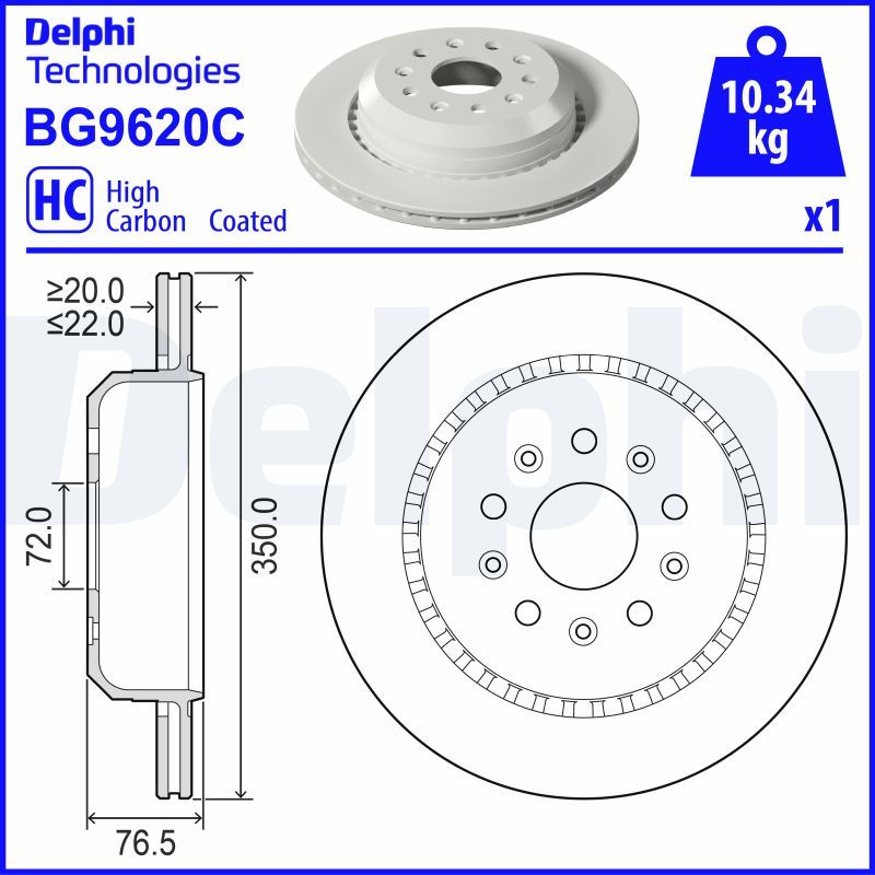 DELPHI BG9620C Brake Disc