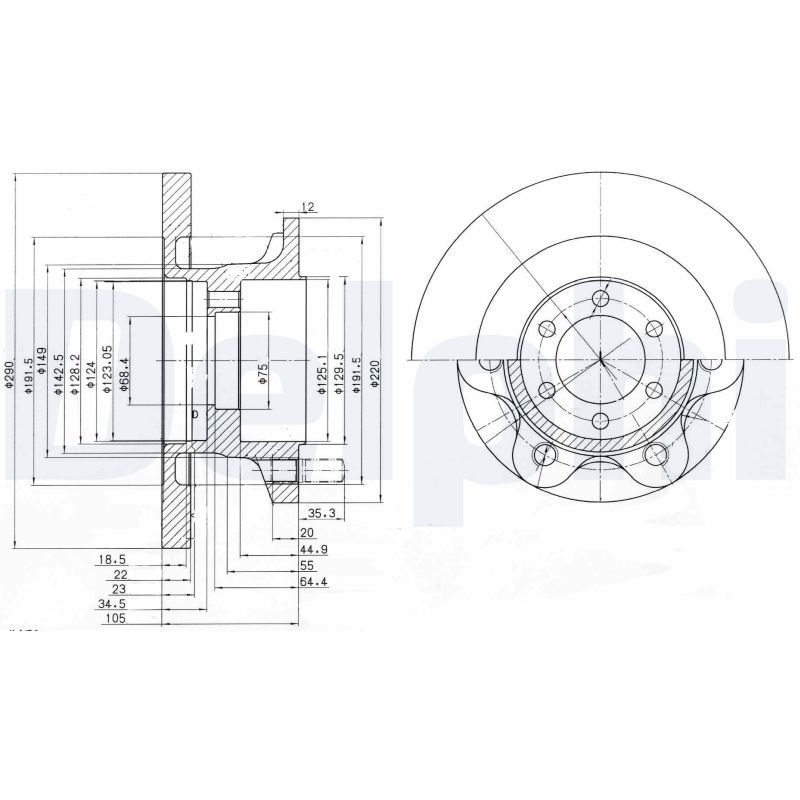 DELPHI BG9722 Brake Disc