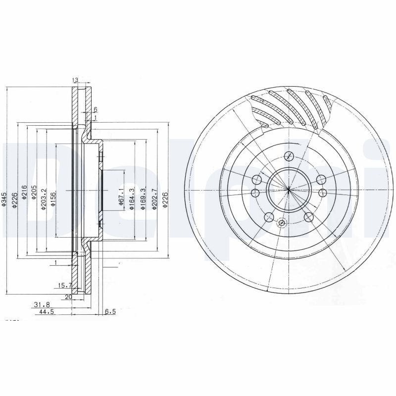 DELPHI BG9759 Brake Disc