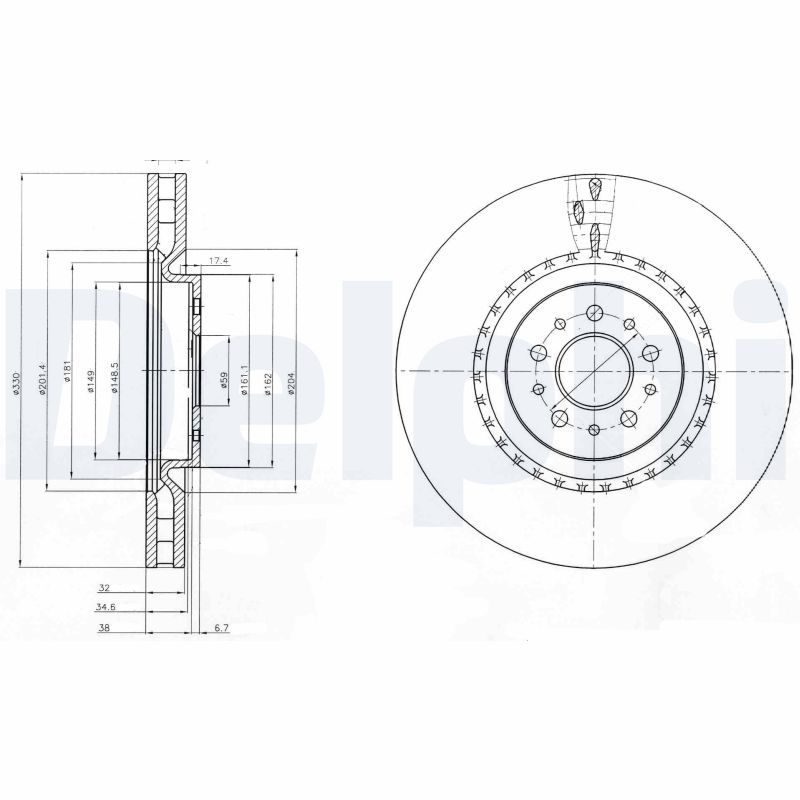 DELPHI BG9843 Brake Disc
