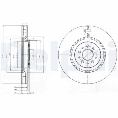 Brake Disc DELPHI BG9843