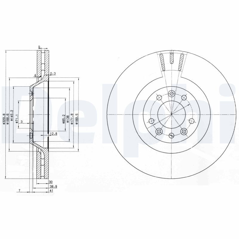 DELPHI BG9844 Brake Disc