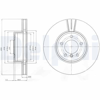 Brake Disc DELPHI BG9871