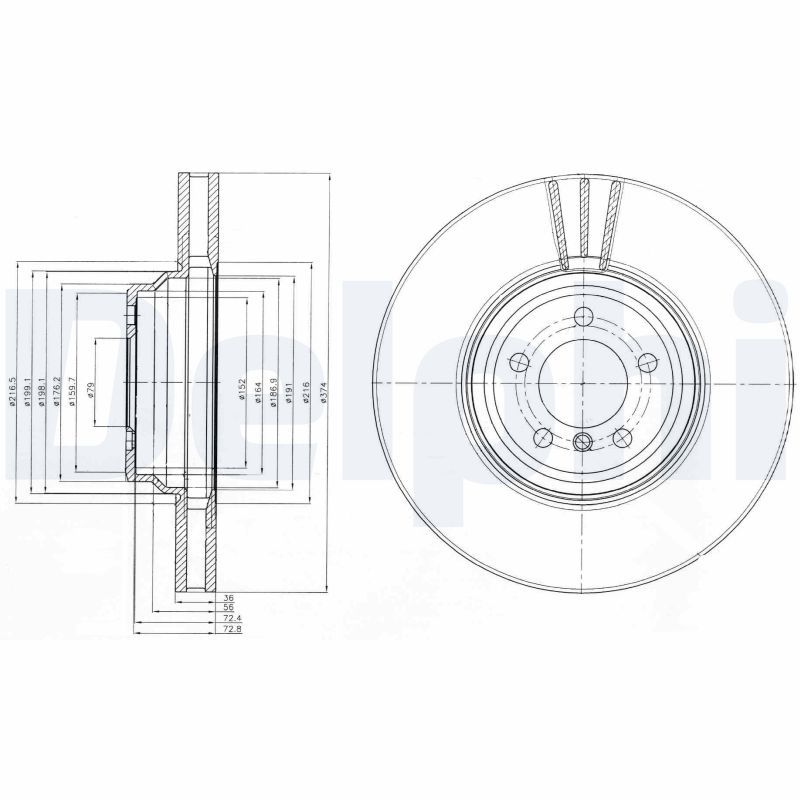 DELPHI BG9915 Brake Disc