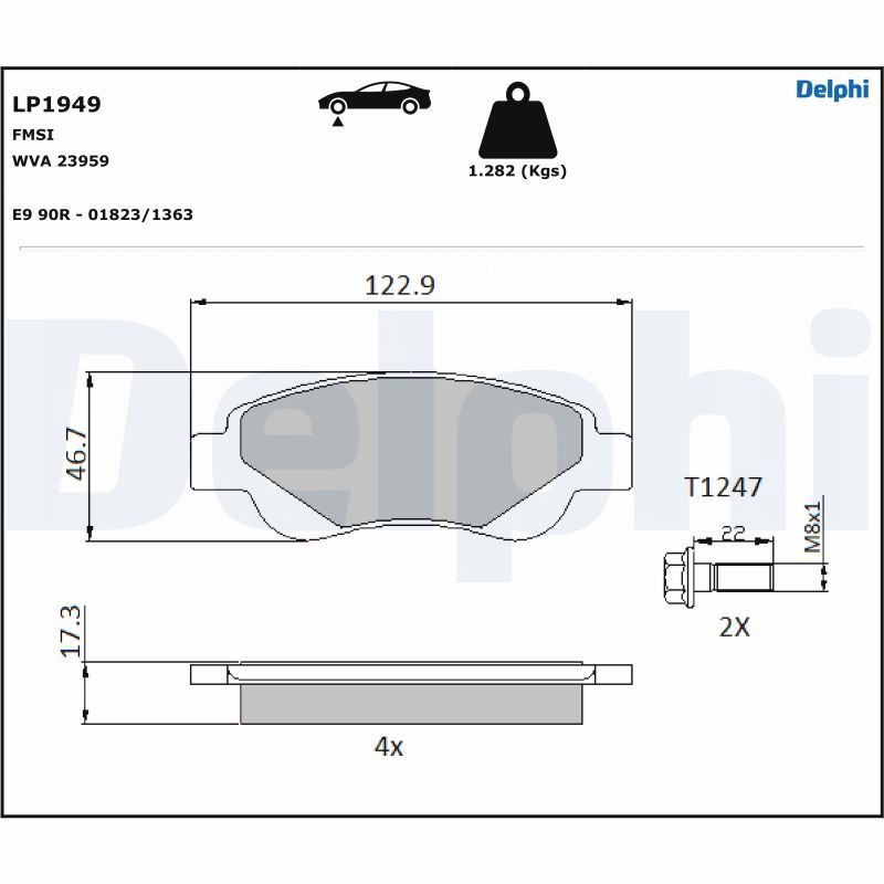 DELPHI LP1949 Brake Pad Set, disc brake