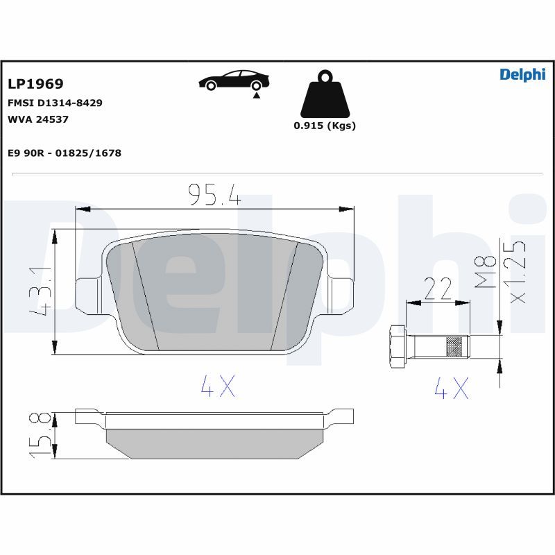 DELPHI LP1969 Brake Pad Set, disc brake