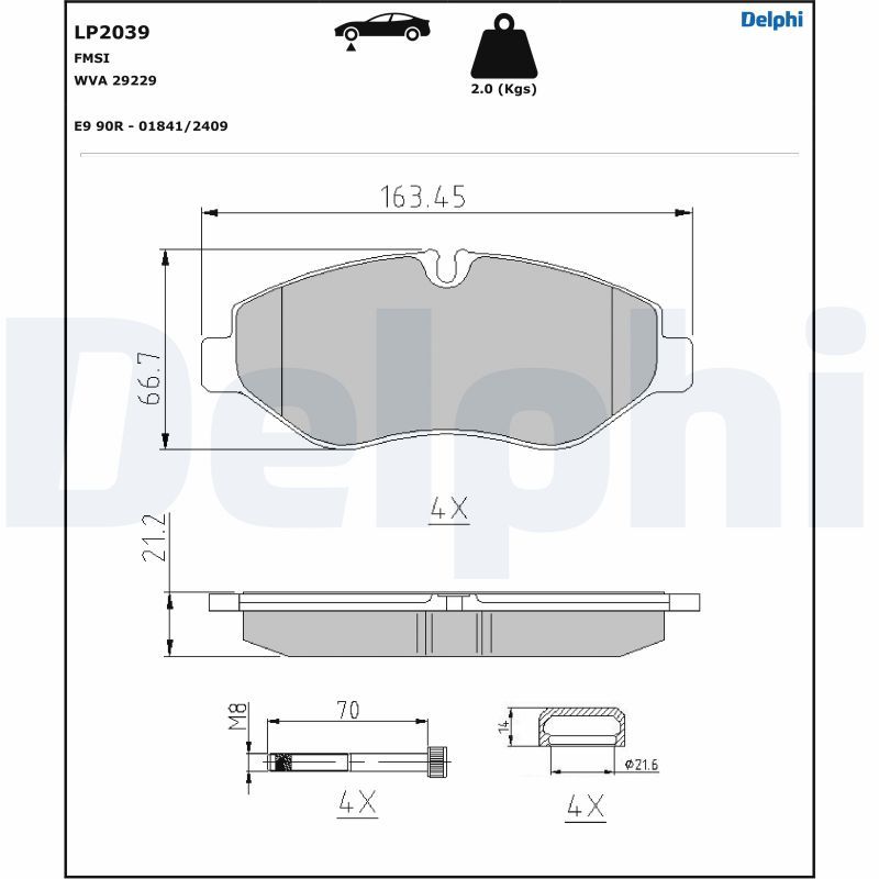 DELPHI LP2039 Brake Pad Set, disc brake