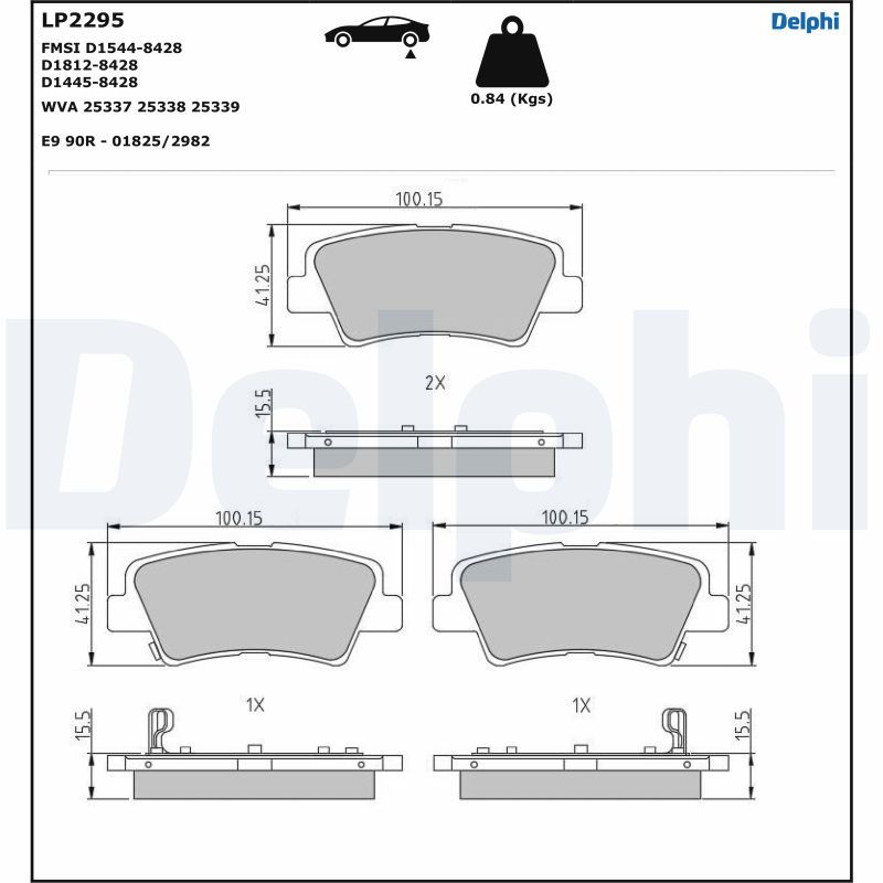 DELPHI LP2295 Brake Pad Set, disc brake