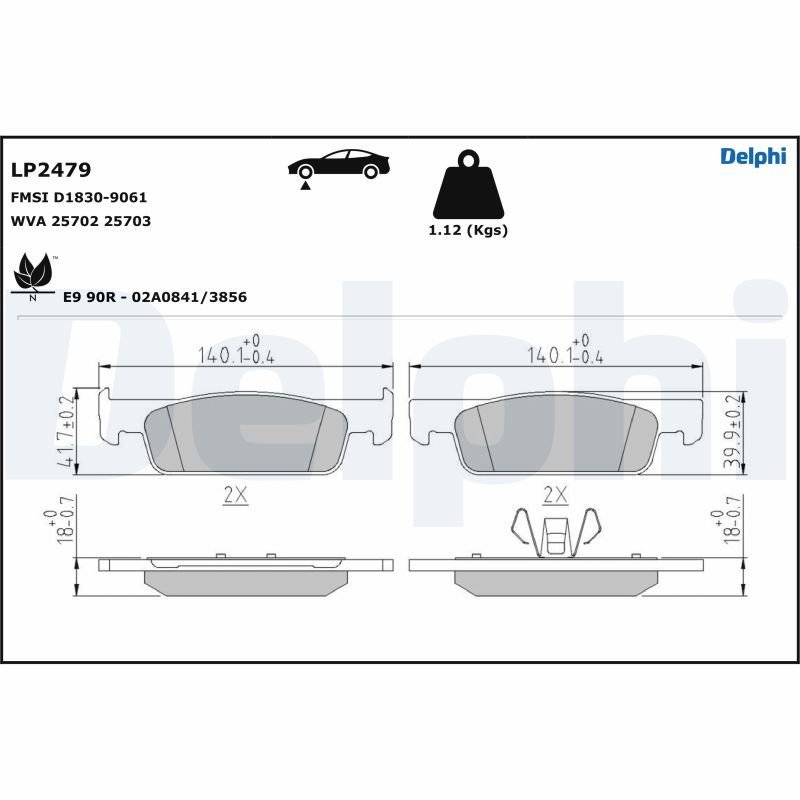 DELPHI LP2479 Brake Pad Set, disc brake