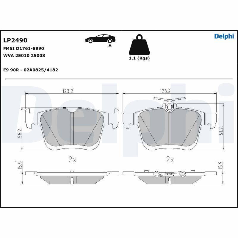 DELPHI LP2490 Brake Pad Set, disc brake