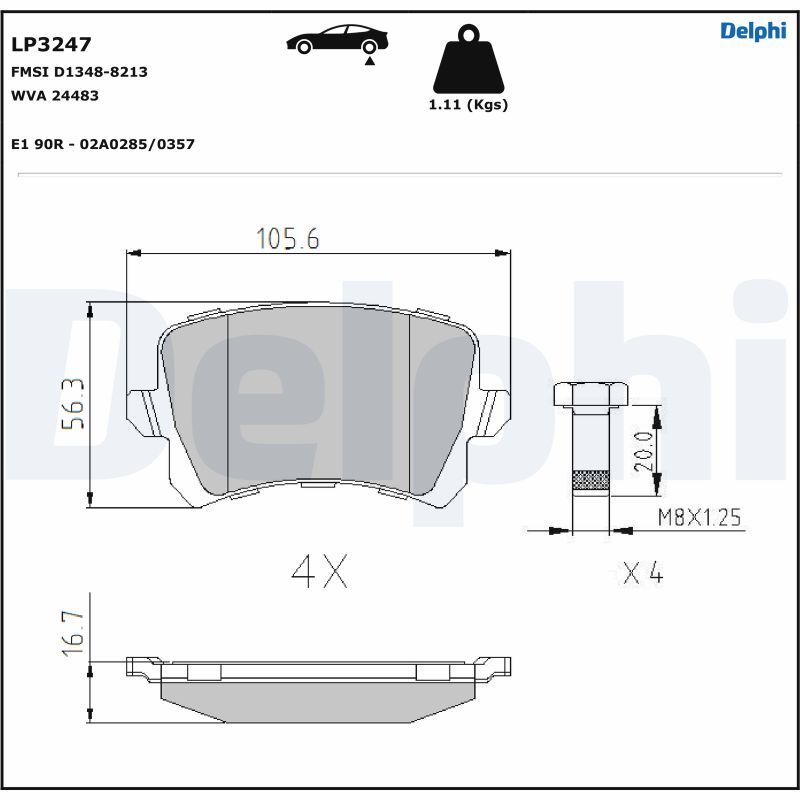 DELPHI LP3247 Brake Pad Set, disc brake