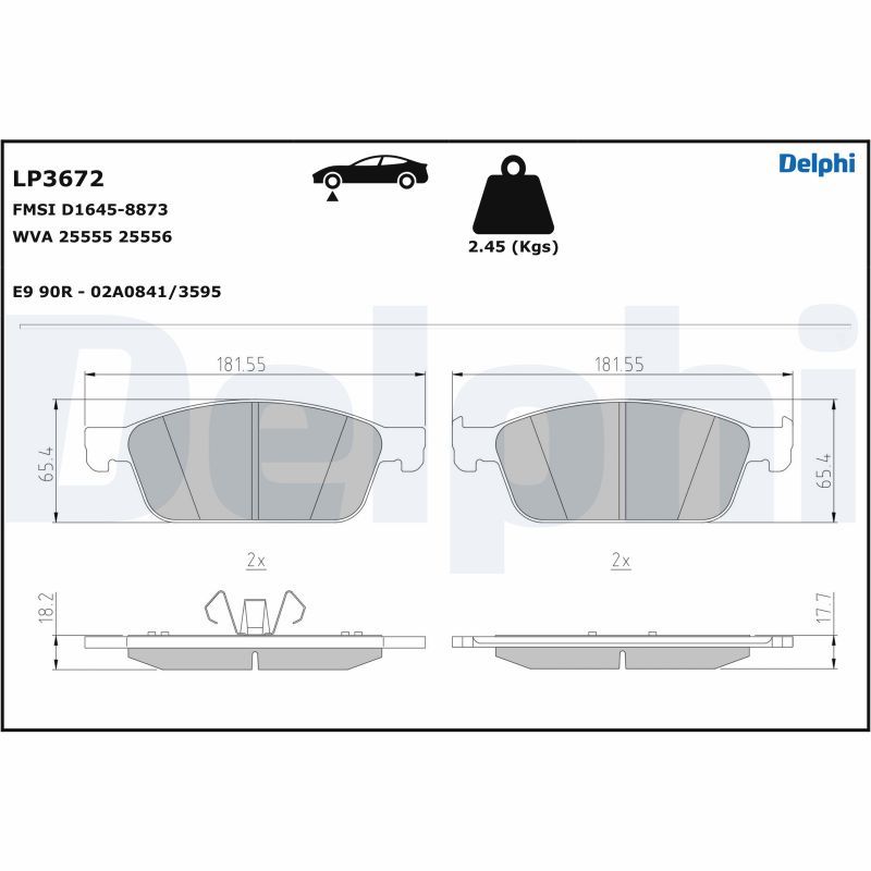 DELPHI LP3672 Brake Pad Set, disc brake