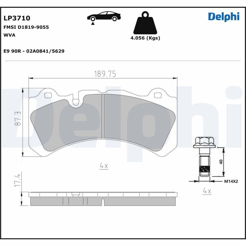DELPHI LP3710 Brake Pad Set, disc brake