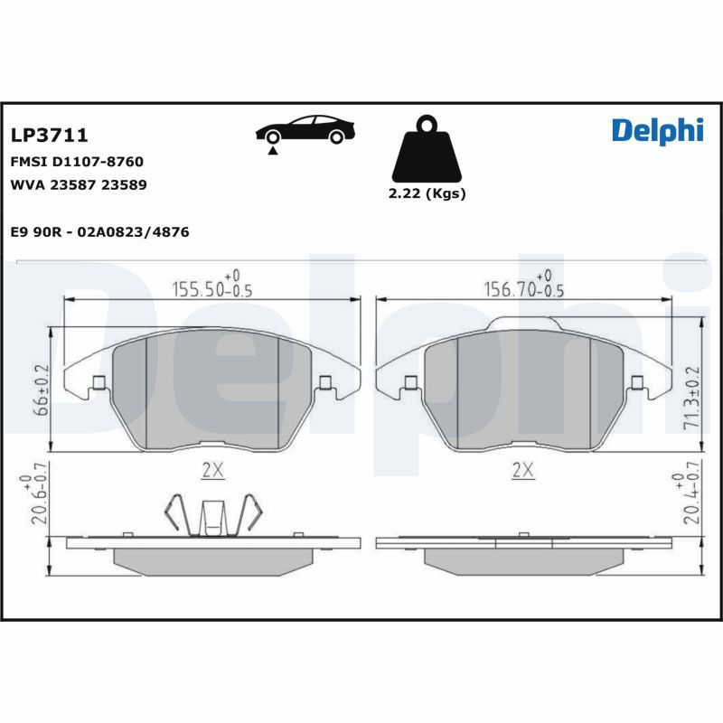 DELPHI LP3711 Brake Pad Set, disc brake