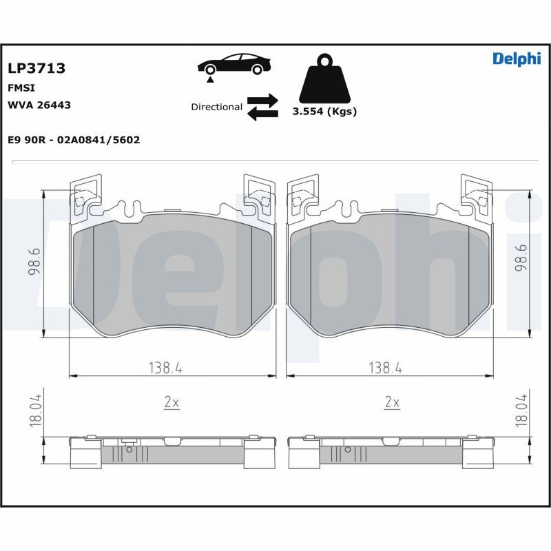 DELPHI LP3713 Brake Pad Set, disc brake