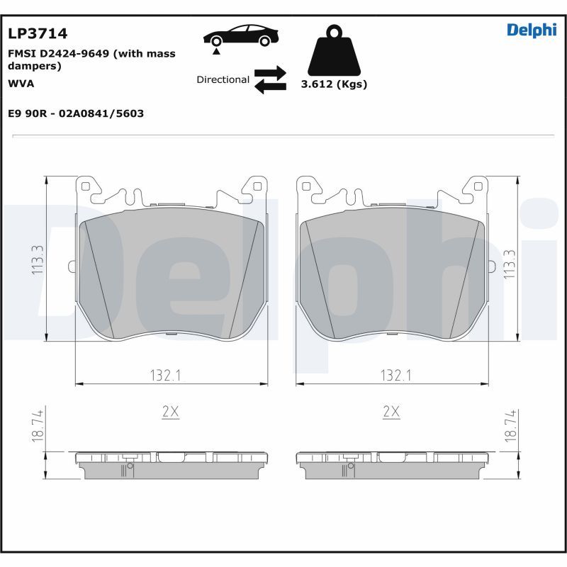 DELPHI LP3714 Brake Pad Set, disc brake
