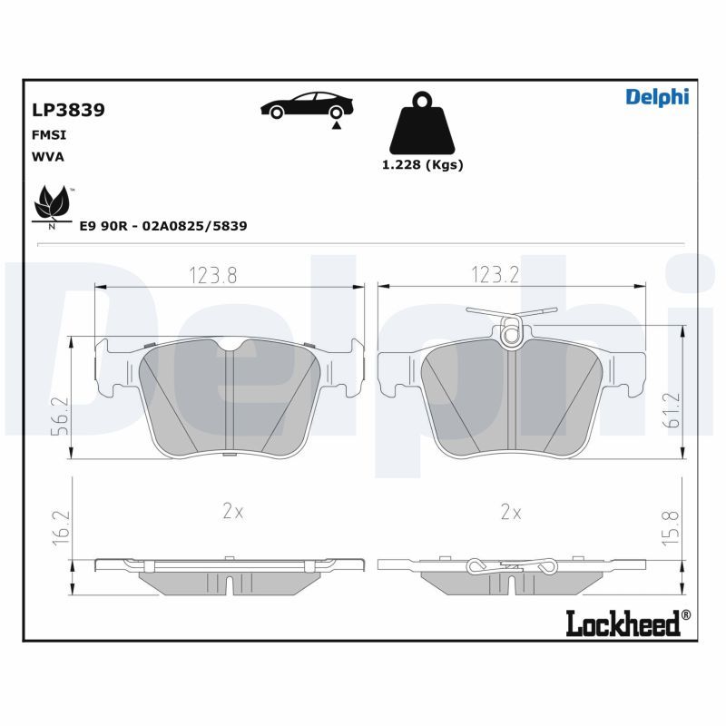 DELPHI LP3839 Brake Pad Set, disc brake