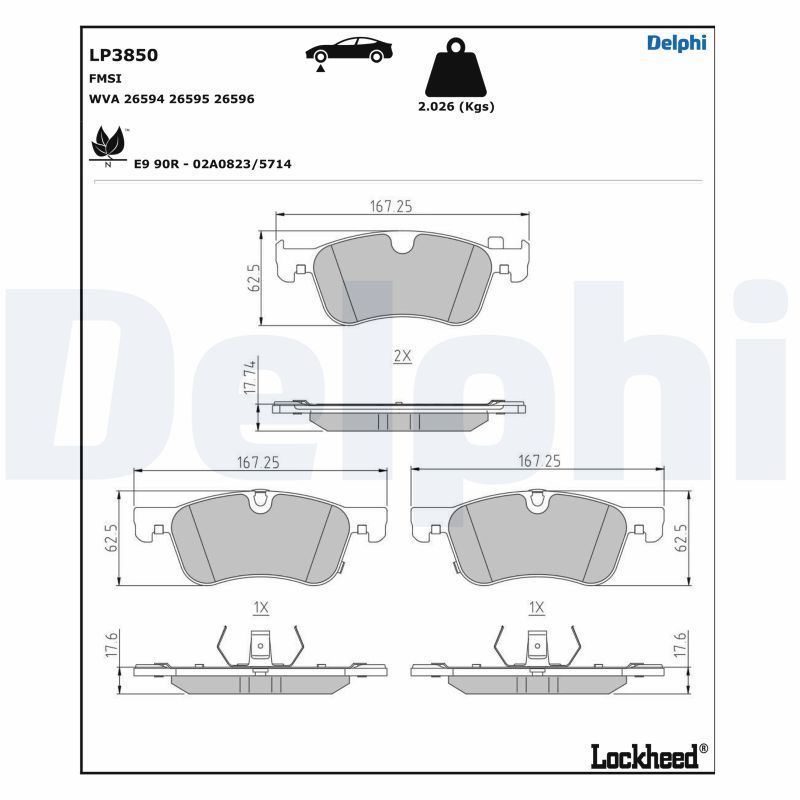 DELPHI LP3850 Brake Pad Set, disc brake