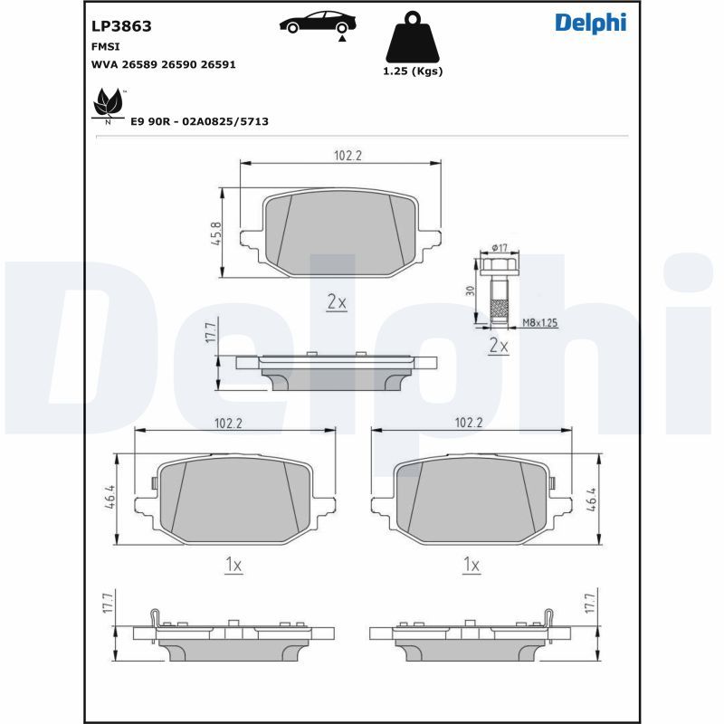 DELPHI LP3863 Brake Pad Set, disc brake