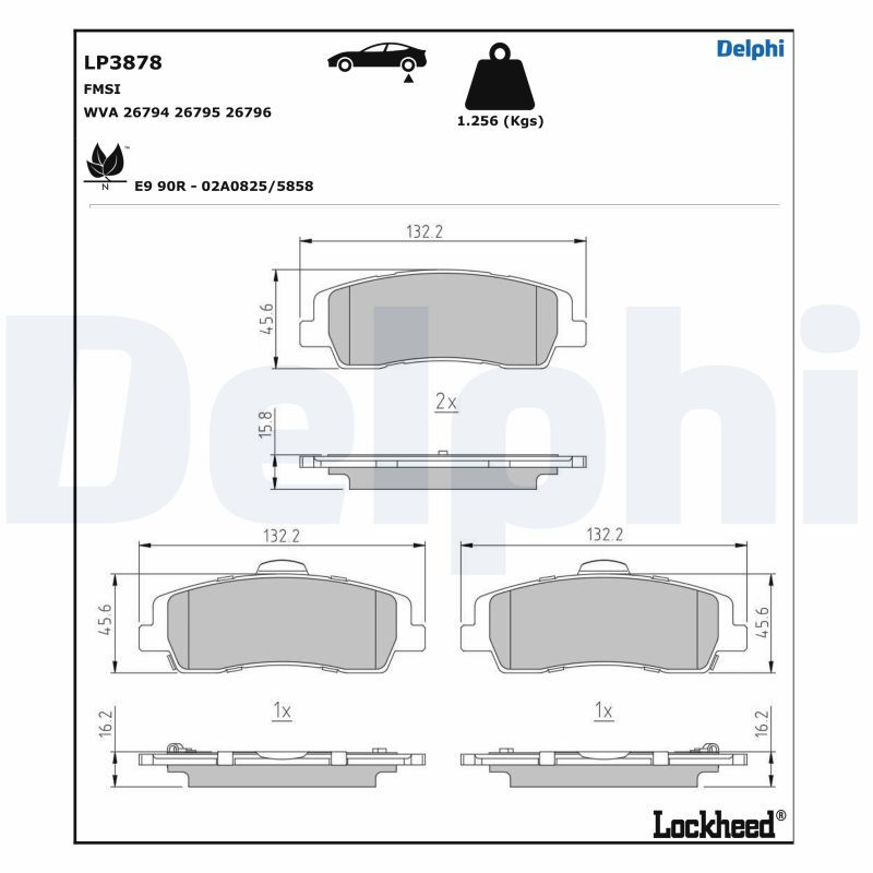 DELPHI LP3878 Brake Pad Set, disc brake