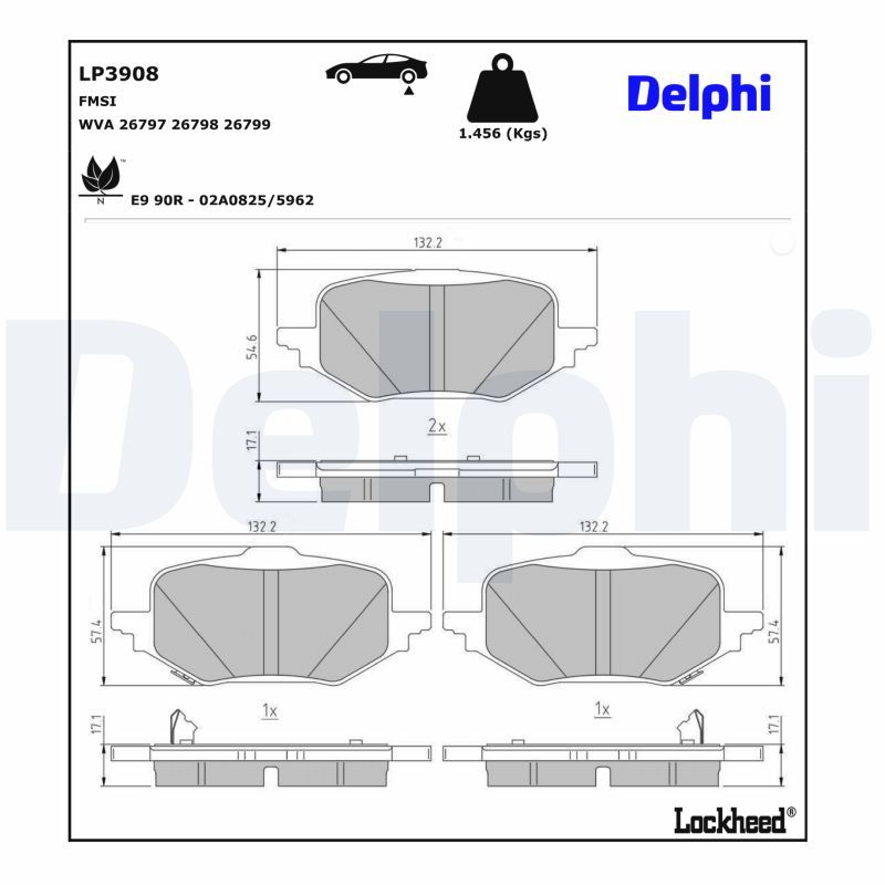 DELPHI LP3908 Brake Pad Set, disc brake