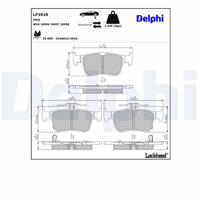 DELPHI LP3929 Brake Pad Set, disc brake