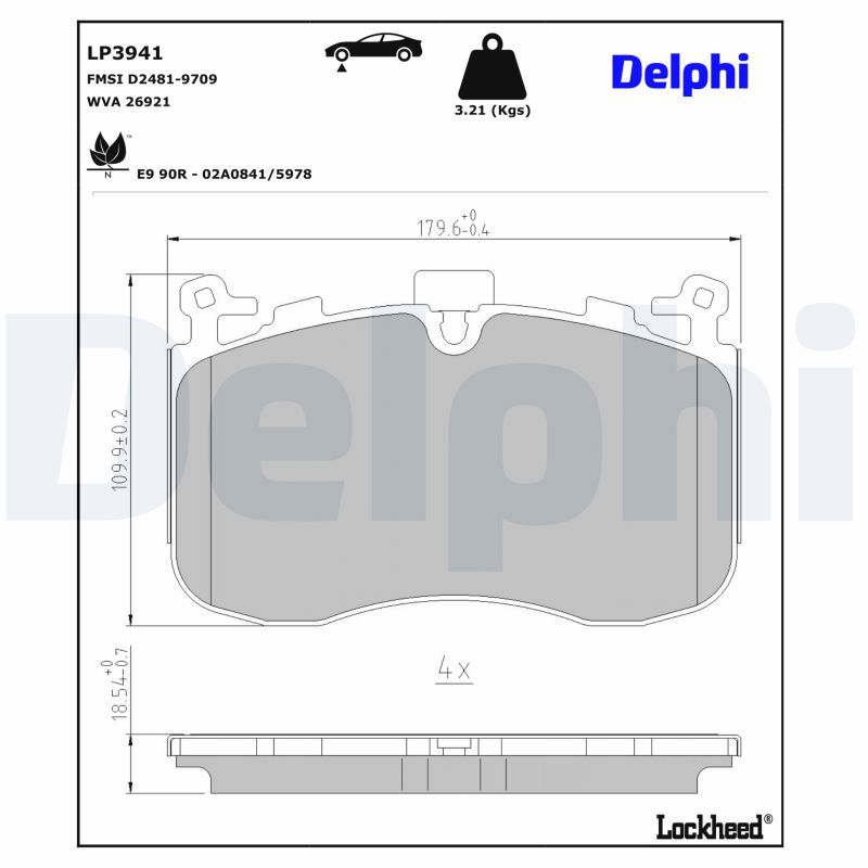 DELPHI LP3941 Brake Pad Set, disc brake