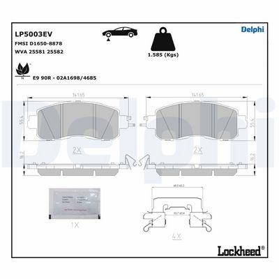 Brake Pad Set, disc brake DELPHI LP5003EV