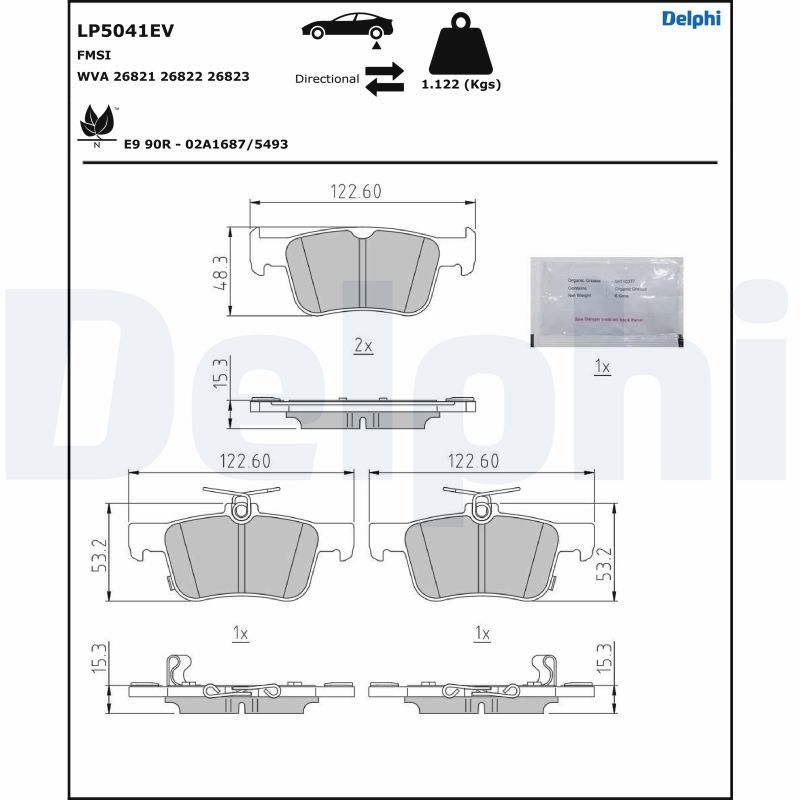DELPHI LP5041EV Brake Pad Set, disc brake