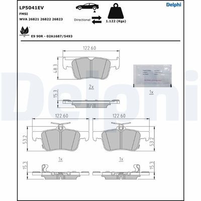 Brake Pad Set, disc brake DELPHI LP5041EV