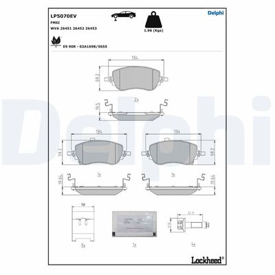 Brake Pad Set, disc brake DELPHI LP5070EV