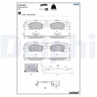 Brake Pad Set, disc brake DELPHI LP5079EV