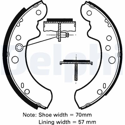 Brake Shoe Set DELPHI LS1312