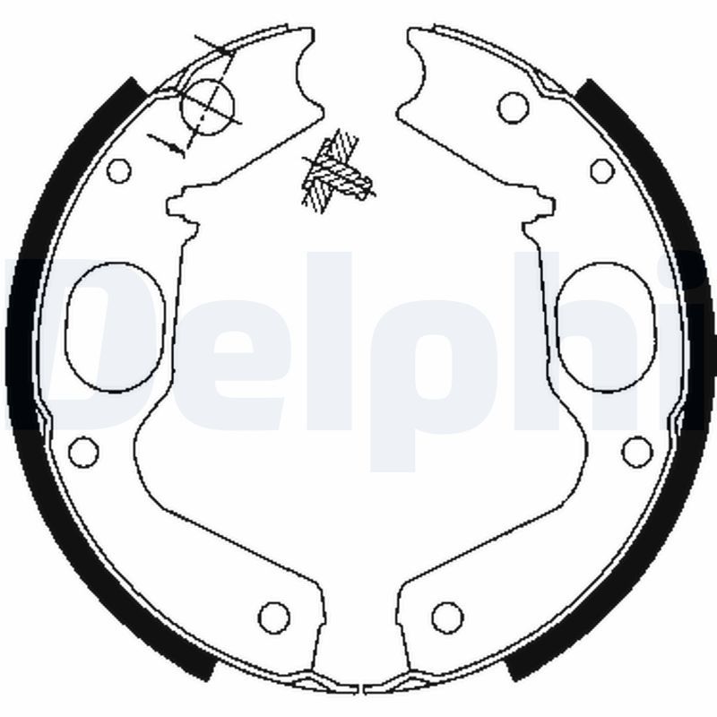 DELPHI LS1898 Brake Shoe Set, parking brake