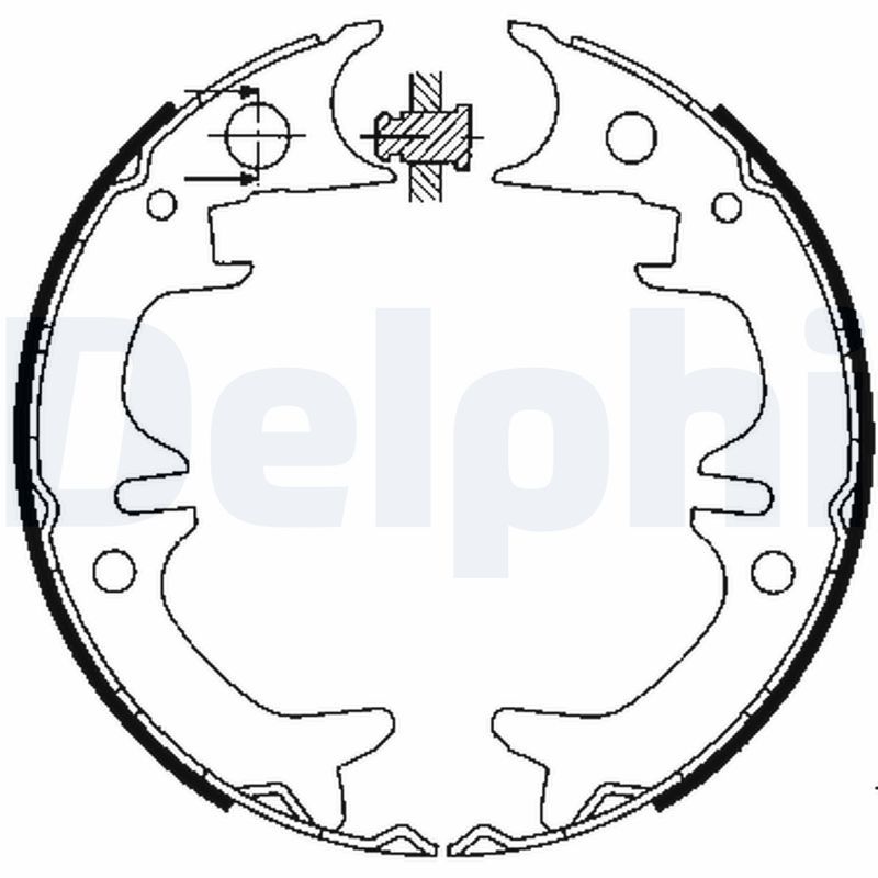 DELPHI LS1901 Brake Shoe Set, parking brake