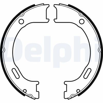 Brake Shoe Set, parking brake DELPHI LS2076