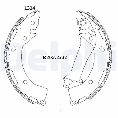 Brake Shoe Set DELPHI LS2200