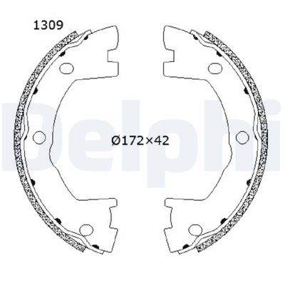 Brake Shoe Set, parking brake DELPHI LS2202
