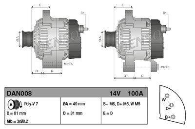 Alternator DENSO DAN008