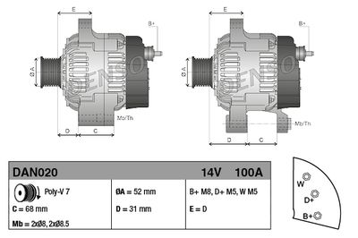 Alternator DENSO DAN020