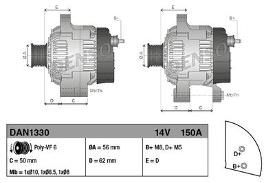 Alternator DENSO DAN1330