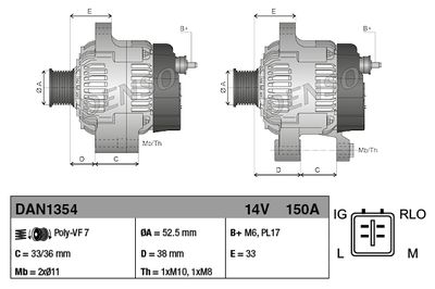 Alternator DENSO DAN1354