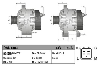 Alternator DENSO DAN1483