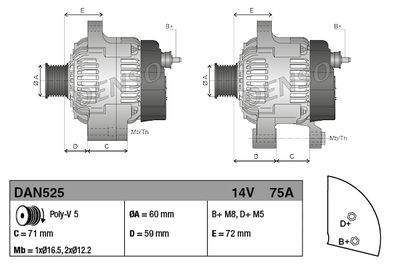 Alternator DENSO DAN525