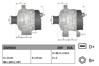 Alternator DENSO DAN603