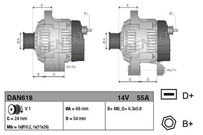 Alternator DENSO DAN618
