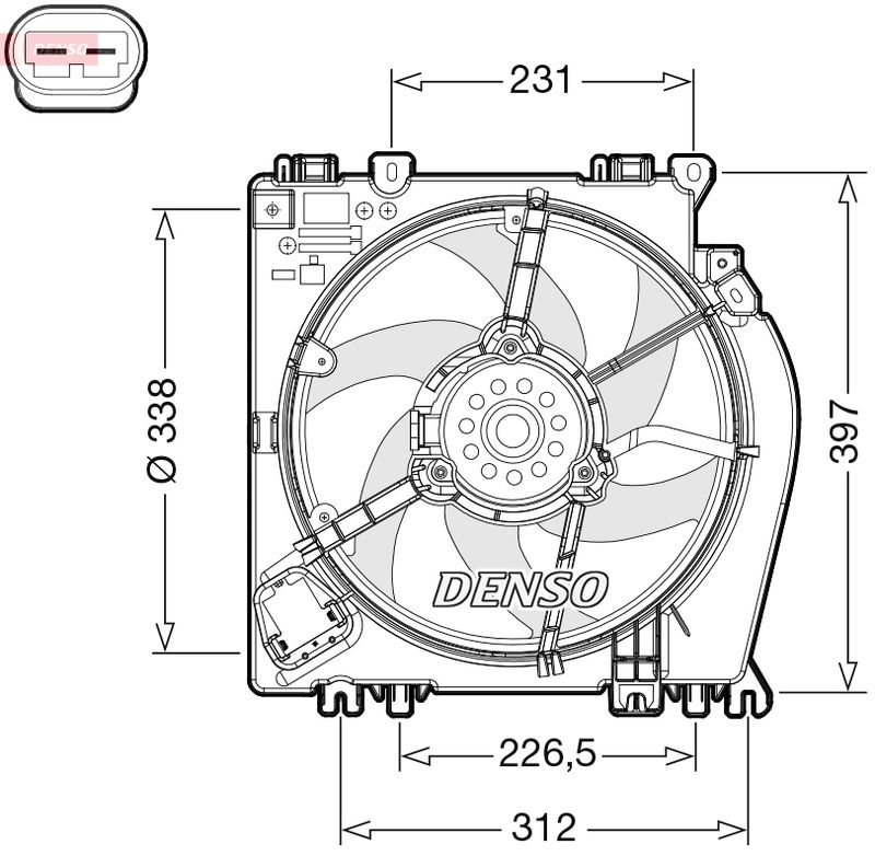 DENSO DER46002 Fan, engine cooling