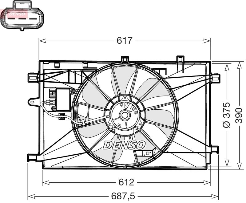 DENSO DER50003 Fan, engine cooling