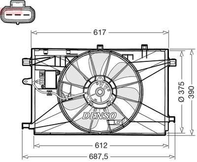 Fan, engine cooling DENSO DER50003